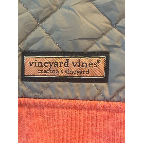 Vineyard Vines Kids Quilted 1/4-Zip Pullover Sweatshirt Size 7 Heathered Pink & - Picture 4 of 7